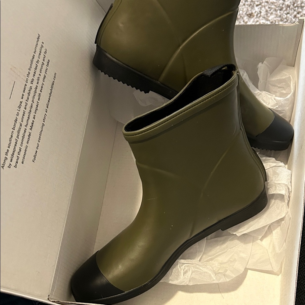 Women's Olive Ankle Rain Boots